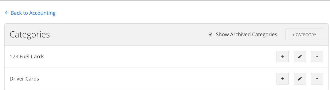 Dropdown menu with Delete option for a category.