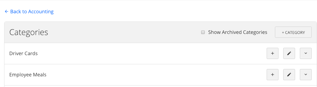 Add Category button on the Categories list page.