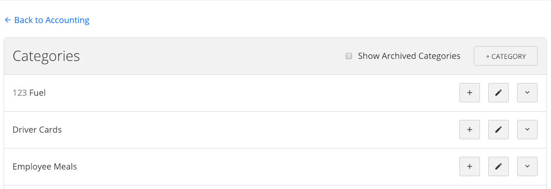 Add sub-category button next to an existing category.