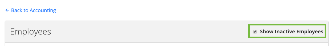 Show Inactive Employees option on the Employees list page.