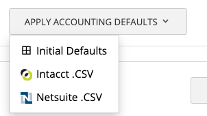 Default template selection area for applying a predefined CSV column mapping.
