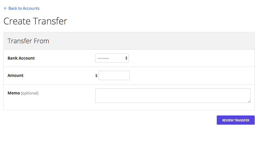 Transfer confirmation screen showing the transfer details and confirmation message.